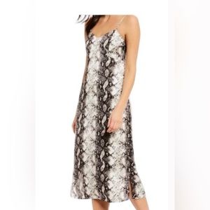 NWT GIANNI BINI Tana Snakeskin Print midi Slip Dress XS Retail $108